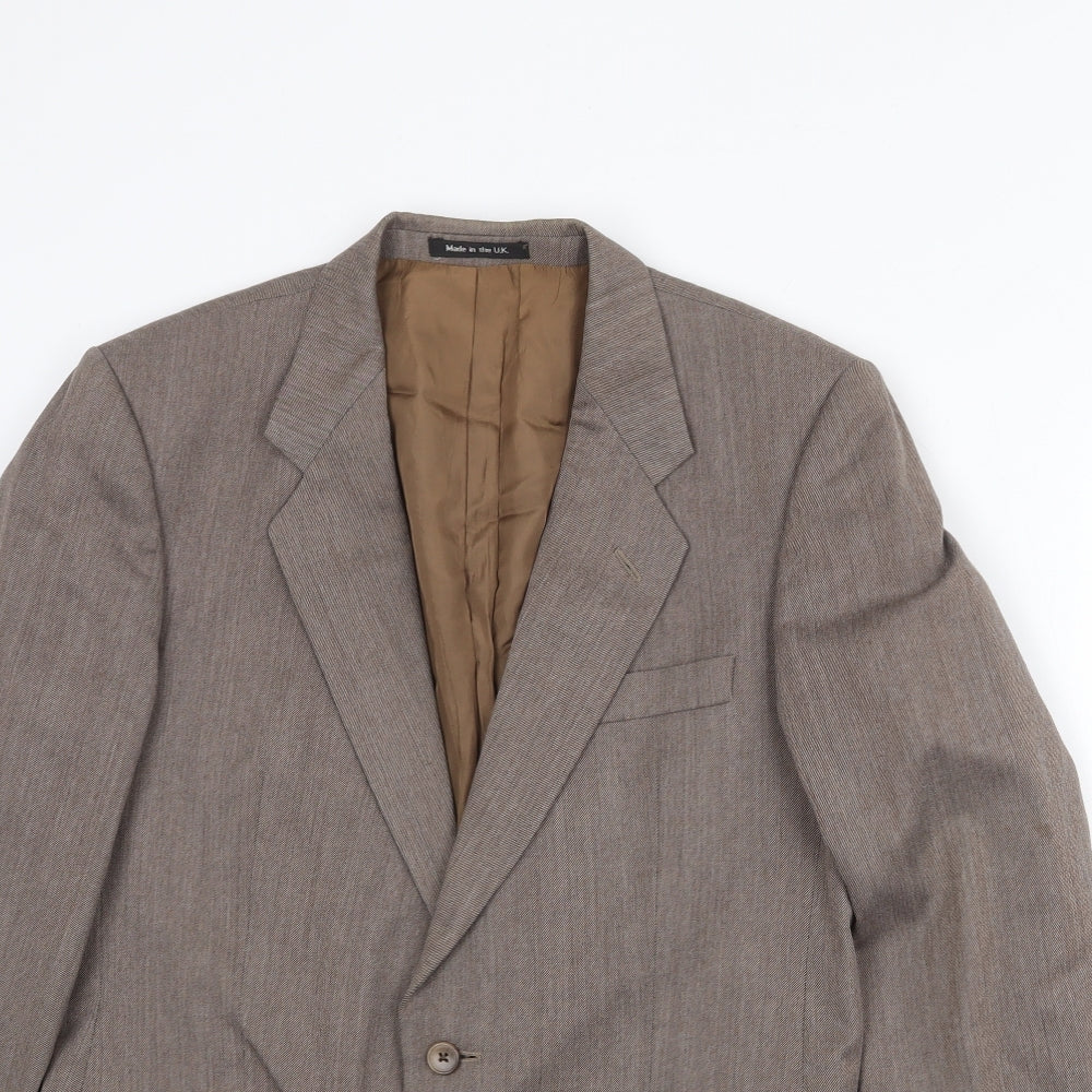 Marks and Spencer Mens Beige Polyester Jacket Suit Jacket Size 38 Regular