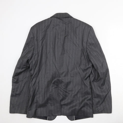 Zara Mens Grey Striped Wool Jacket Suit Jacket Size 38 Regular