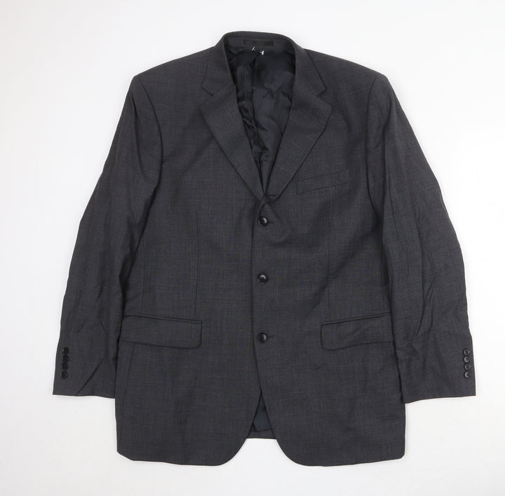 Brook Taverner Mens Grey Wool Jacket Suit Jacket Size 44 Regular