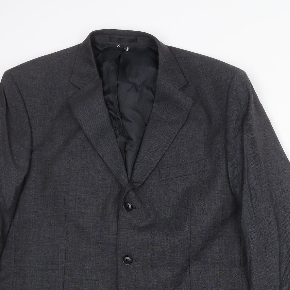 Brook Taverner Mens Grey Wool Jacket Suit Jacket Size 44 Regular