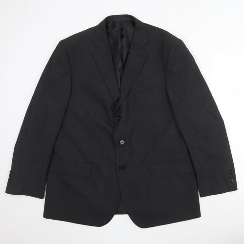 Marks and Spencer Mens Black Polyester Jacket Suit Jacket Size 42 Regular