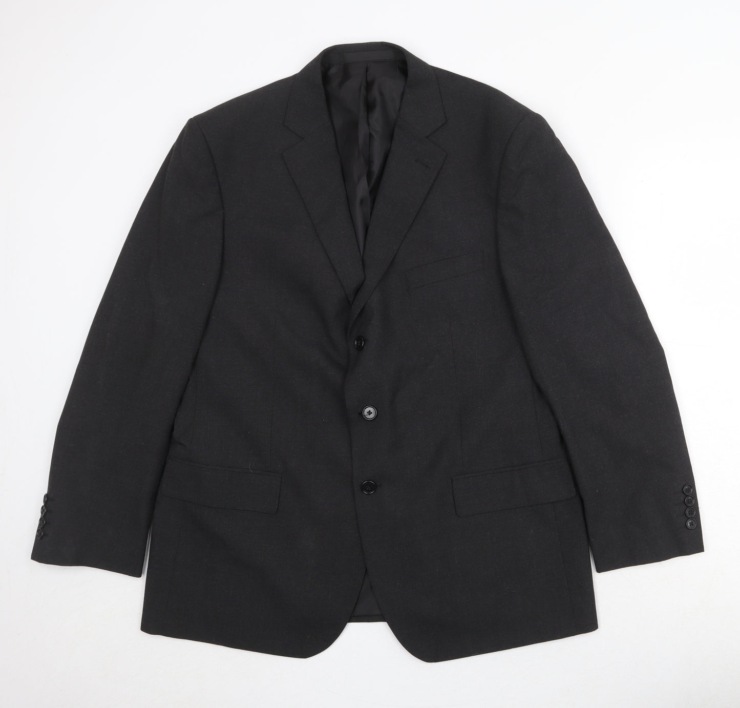Marks and Spencer Mens Black Polyester Jacket Suit Jacket Size 42 Regular