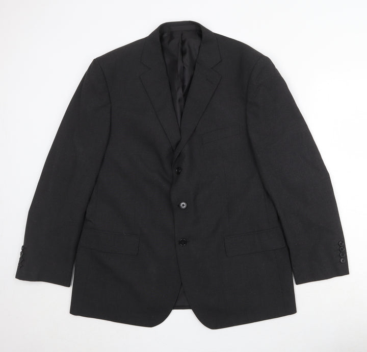 Marks and Spencer Mens Black Polyester Jacket Suit Jacket Size 42 Regular