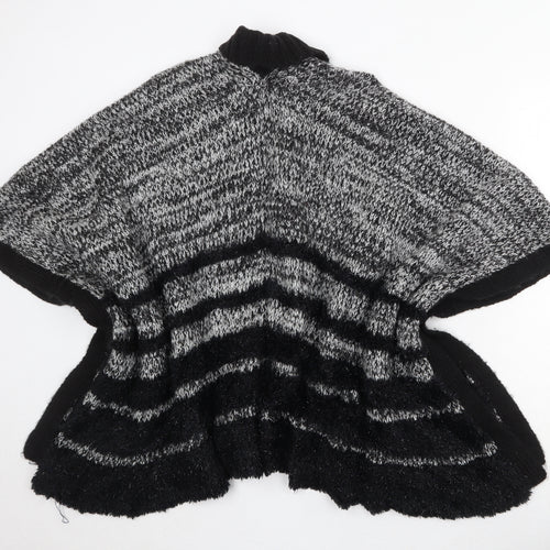 Lipsy Womens Grey V-Neck Striped Acrylic Cardigan Jumper Size S