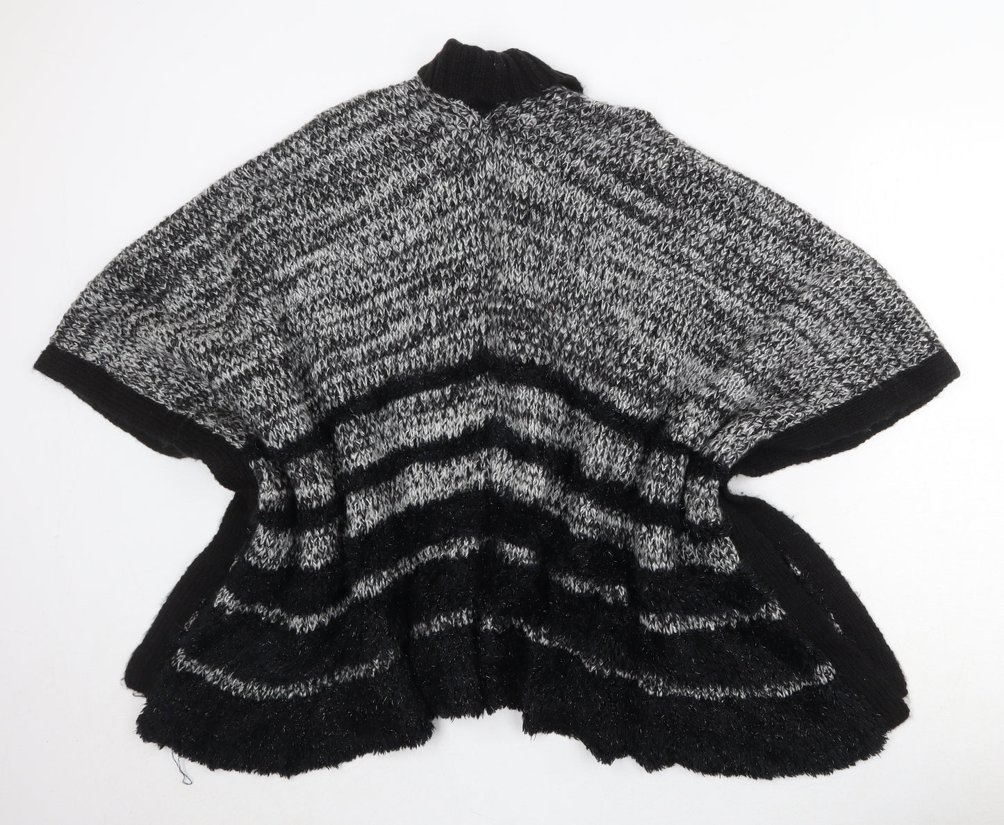 Lipsy Womens Grey V-Neck Striped Acrylic Cardigan Jumper Size S