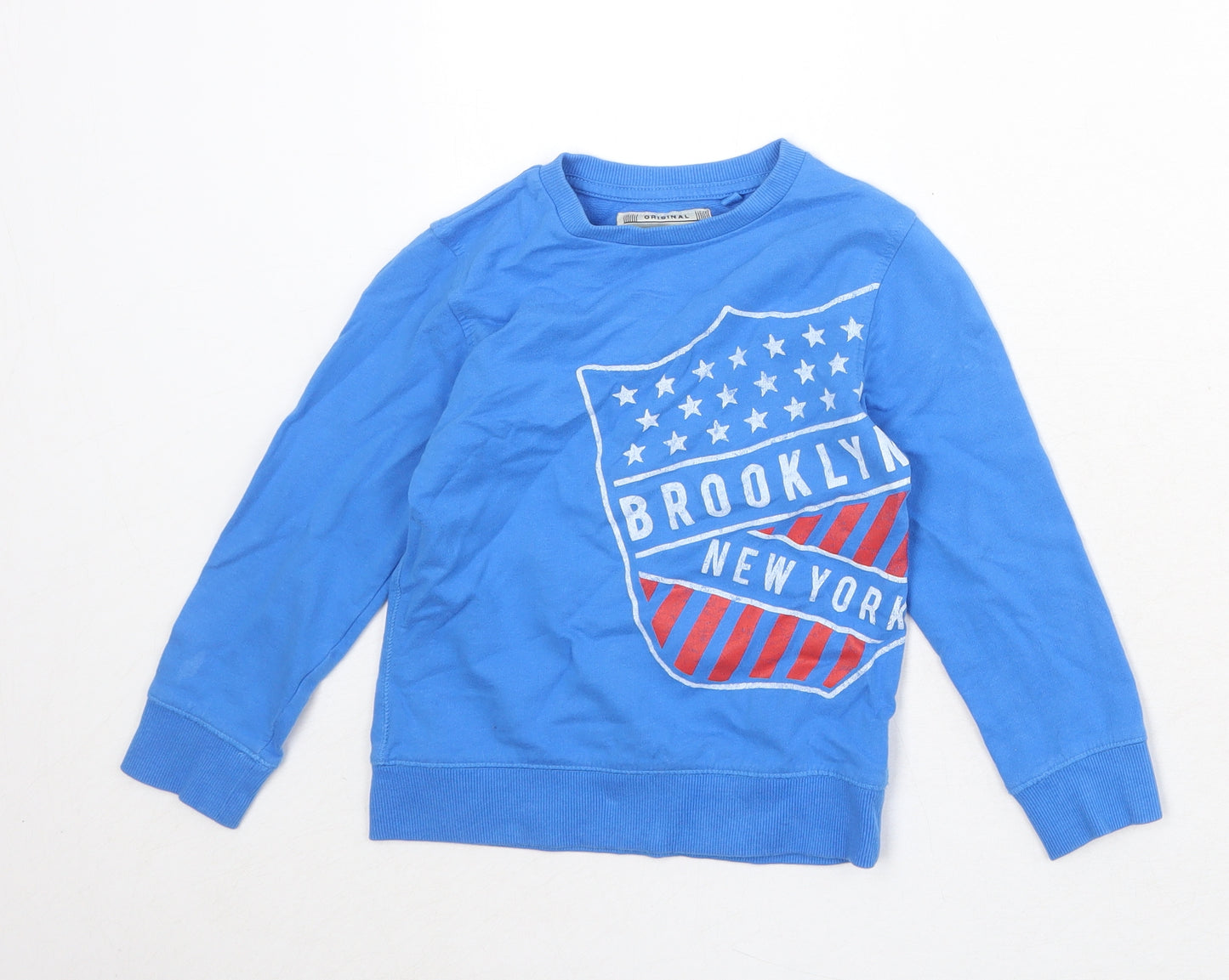 NEXT Boys Blue 100% Cotton Pullover Sweatshirt Size 5 Years Pullover - Brooklyn New York
