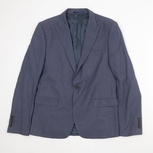 NEXT Mens Blue Polyester Jacket Suit Jacket Size 42 Regular