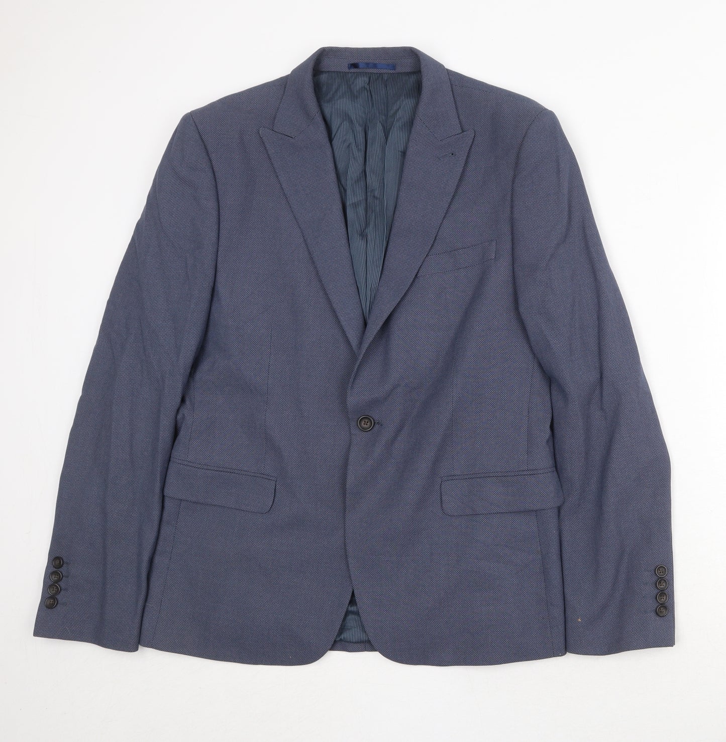 NEXT Mens Blue Polyester Jacket Suit Jacket Size 42 Regular