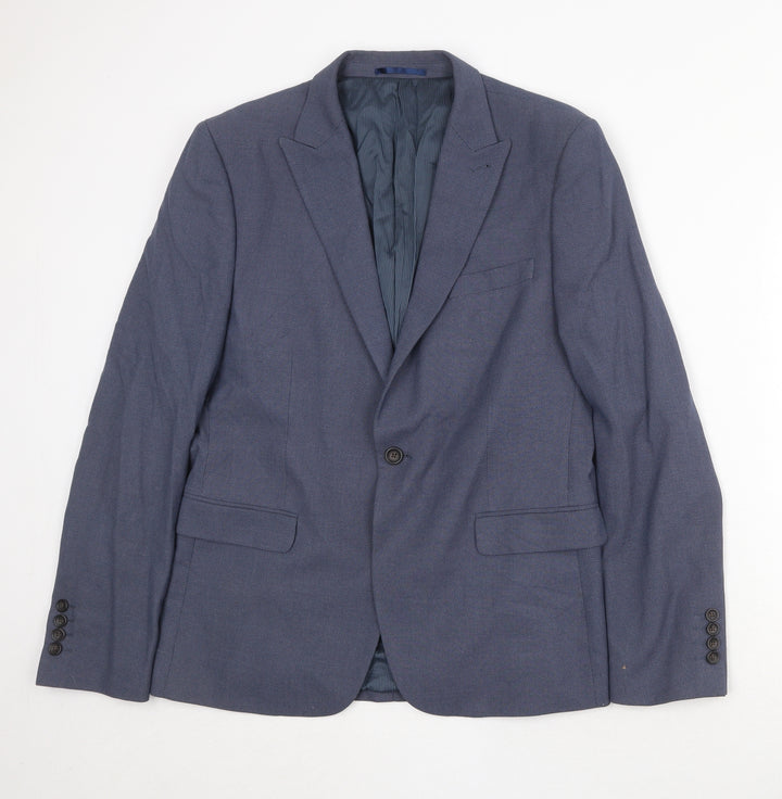 NEXT Mens Blue Polyester Jacket Suit Jacket Size 42 Regular