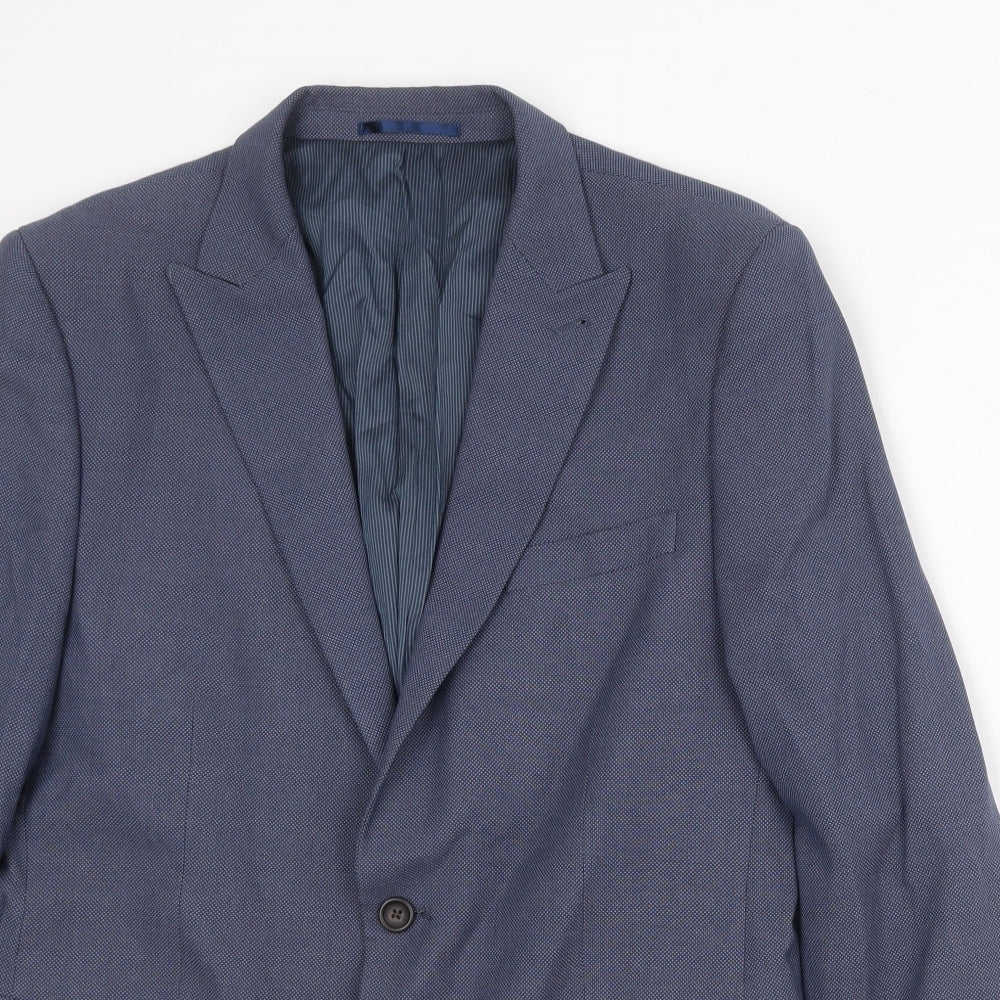 NEXT Mens Blue Polyester Jacket Suit Jacket Size 42 Regular