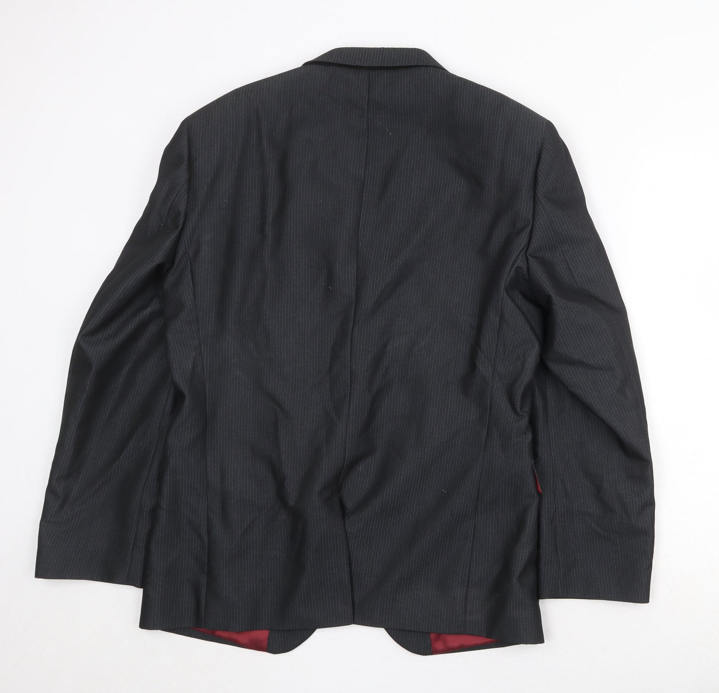 NEXT Mens Black Striped Polyester Jacket Suit Jacket Size 40 Regular
