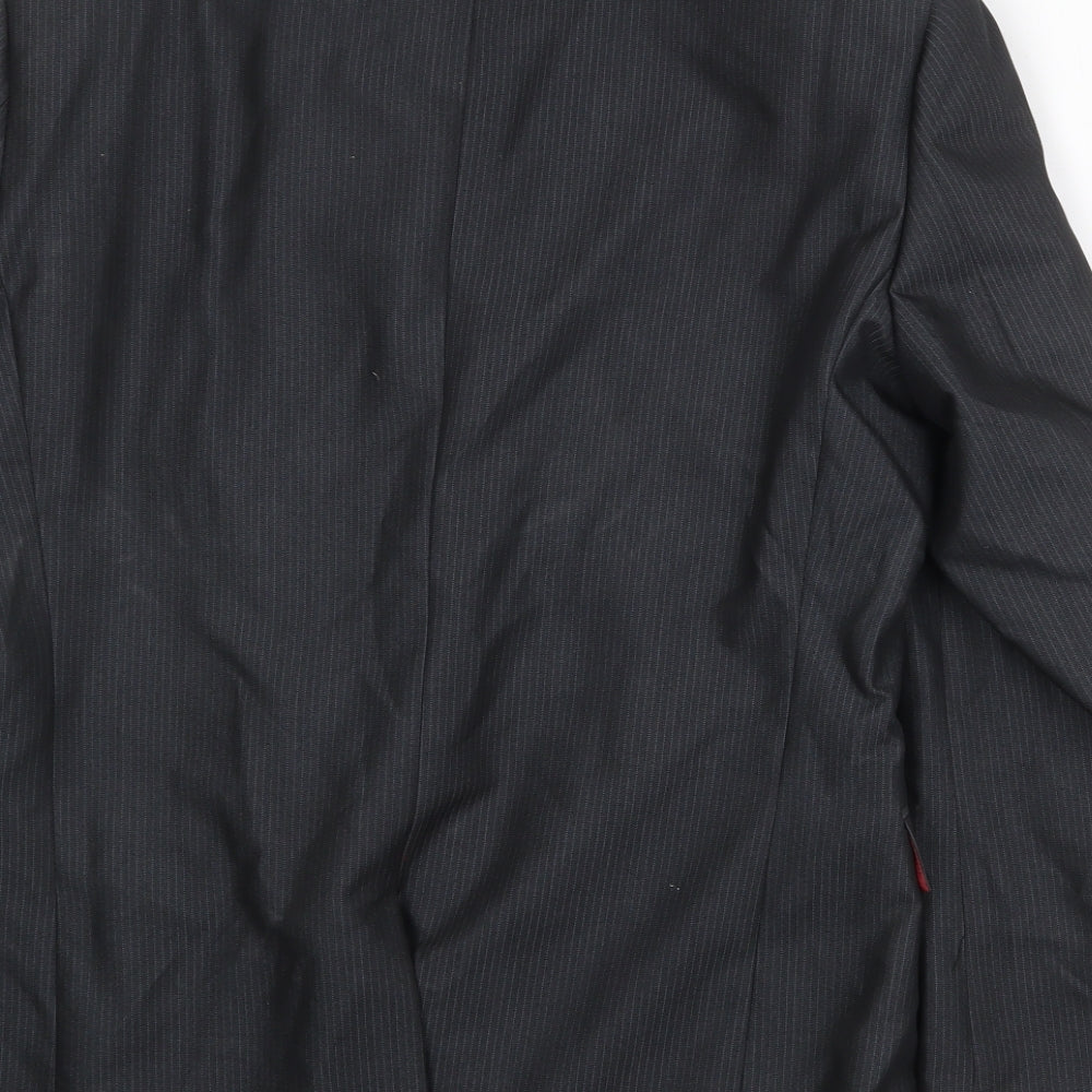 NEXT Mens Black Striped Polyester Jacket Suit Jacket Size 40 Regular