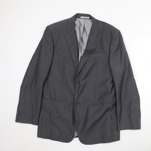 Jack Reid Mens Grey Polyester Jacket Suit Jacket Size 40 Regular