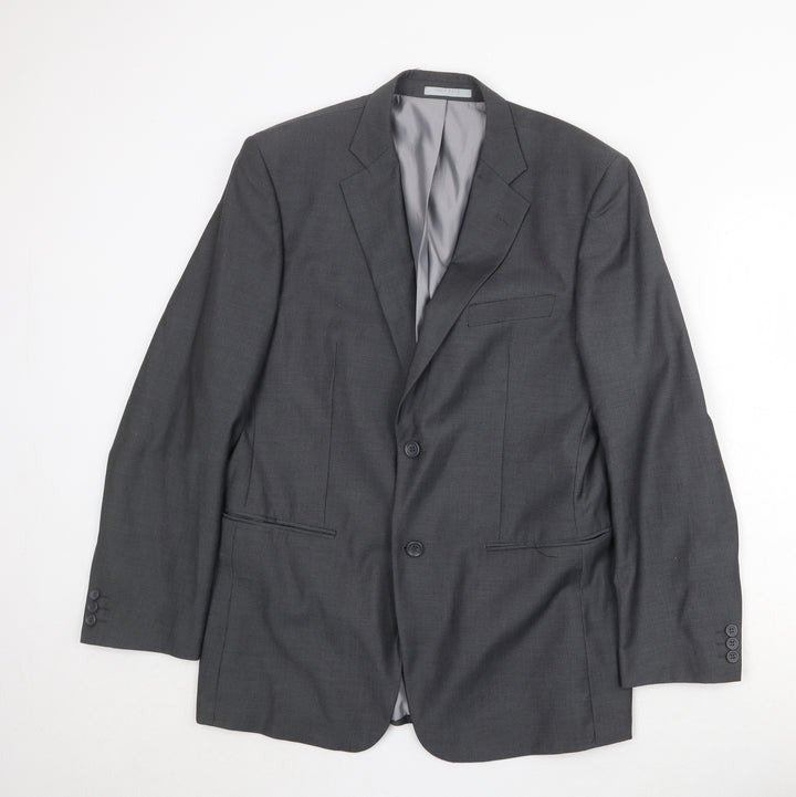 Jack Reid Mens Grey Polyester Jacket Suit Jacket Size 40 Regular