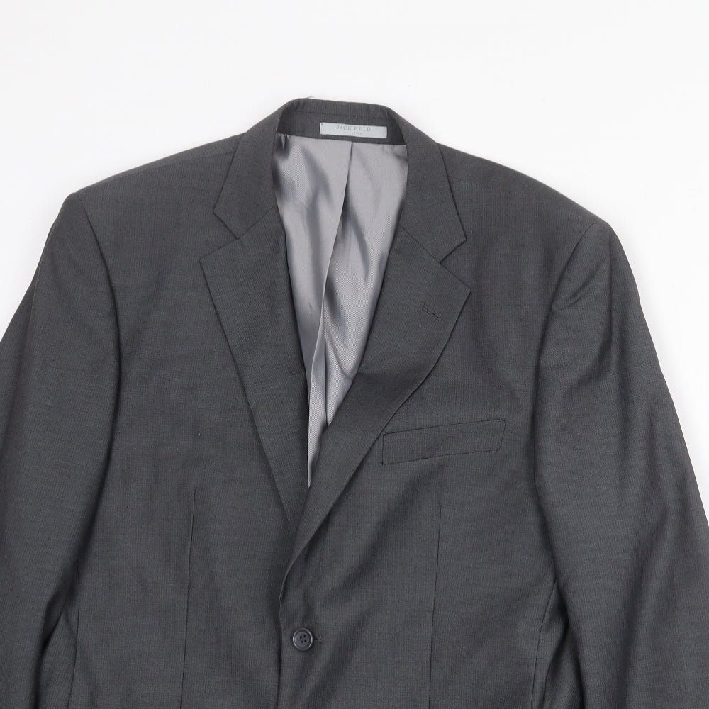Jack Reid Mens Grey Polyester Jacket Suit Jacket Size 40 Regular