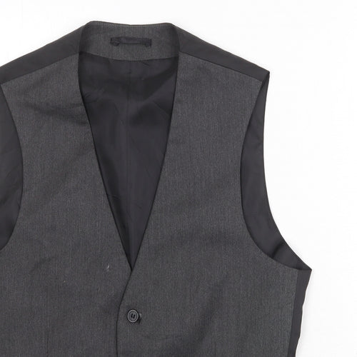 Burton Mens Grey Polyester Jacket Suit Waistcoat Size M Regular