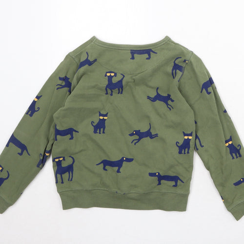 John Lewis Boys Green Geometric 100% Cotton Pullover Sweatshirt Size 9 Years Pullover - Dog Print