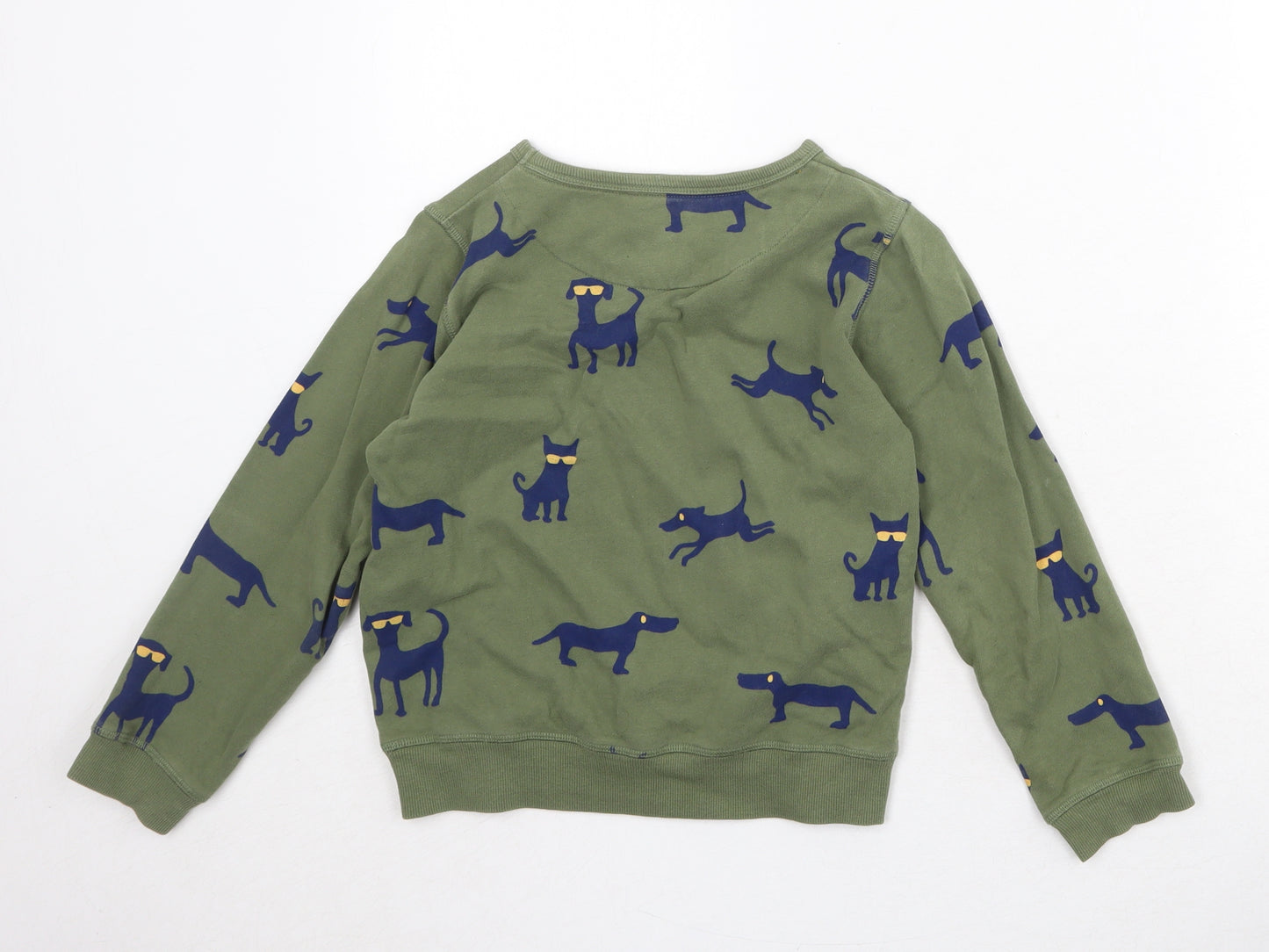 John Lewis Boys Green Geometric 100% Cotton Pullover Sweatshirt Size 9 Years Pullover - Dog Print