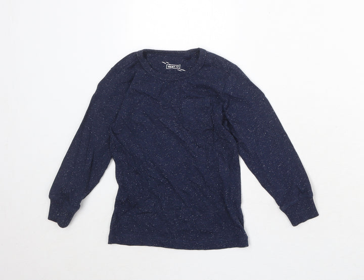 NEXT Boys Blue Cotton Basic T-Shirt Size 4 Years Round Neck Pullover