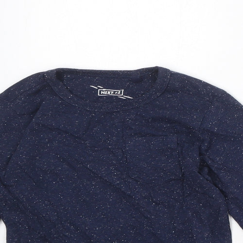 NEXT Boys Blue Cotton Basic T-Shirt Size 4 Years Round Neck Pullover