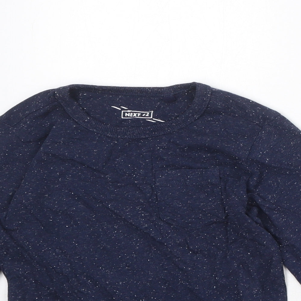 NEXT Boys Blue Cotton Basic T-Shirt Size 4 Years Round Neck Pullover