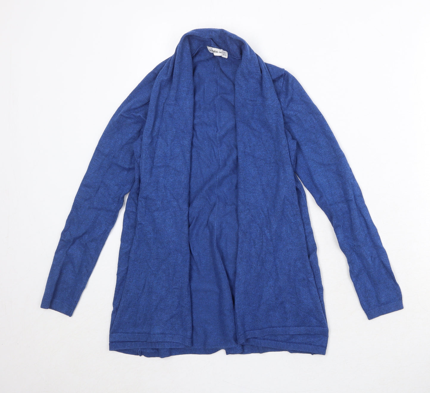 Zara Womens Blue V-Neck Viscose Cardigan Jumper Size S