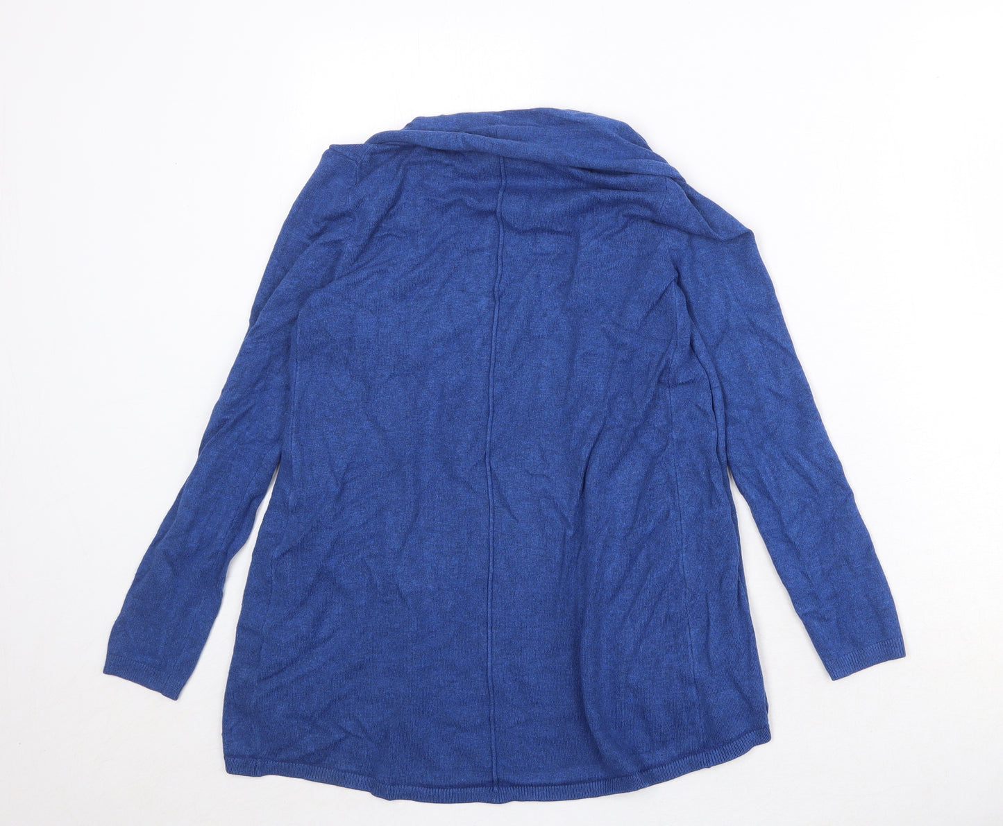 Zara Womens Blue V-Neck Viscose Cardigan Jumper Size S