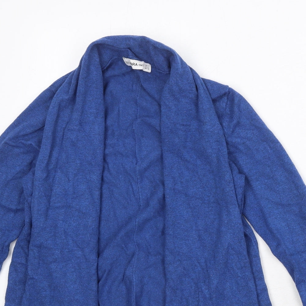 Zara Womens Blue V-Neck Viscose Cardigan Jumper Size S
