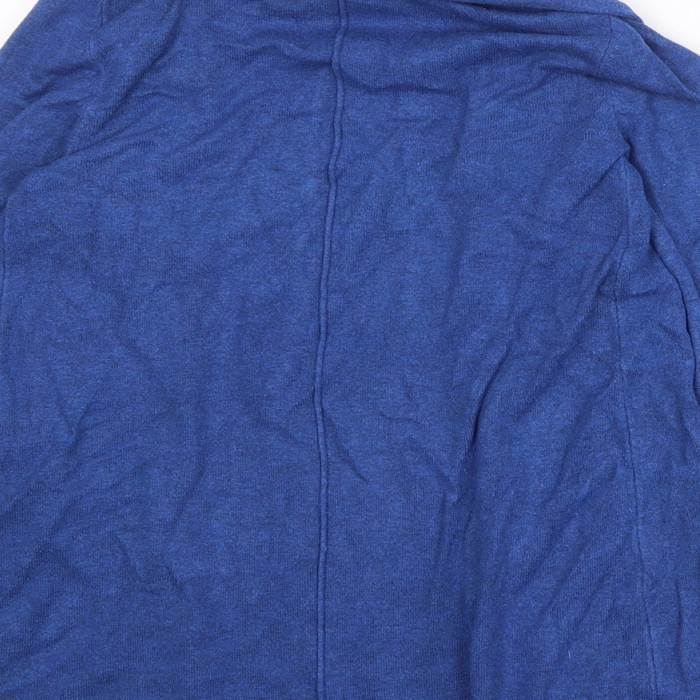 Zara Womens Blue V-Neck Viscose Cardigan Jumper Size S