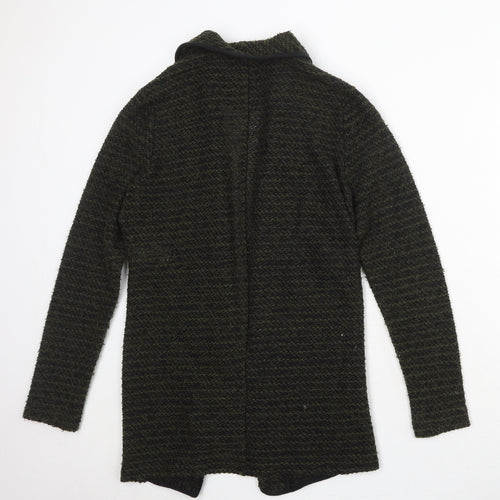 New Look Womens Green V-Neck Striped Polyester Cardigan Jumper Size 12
