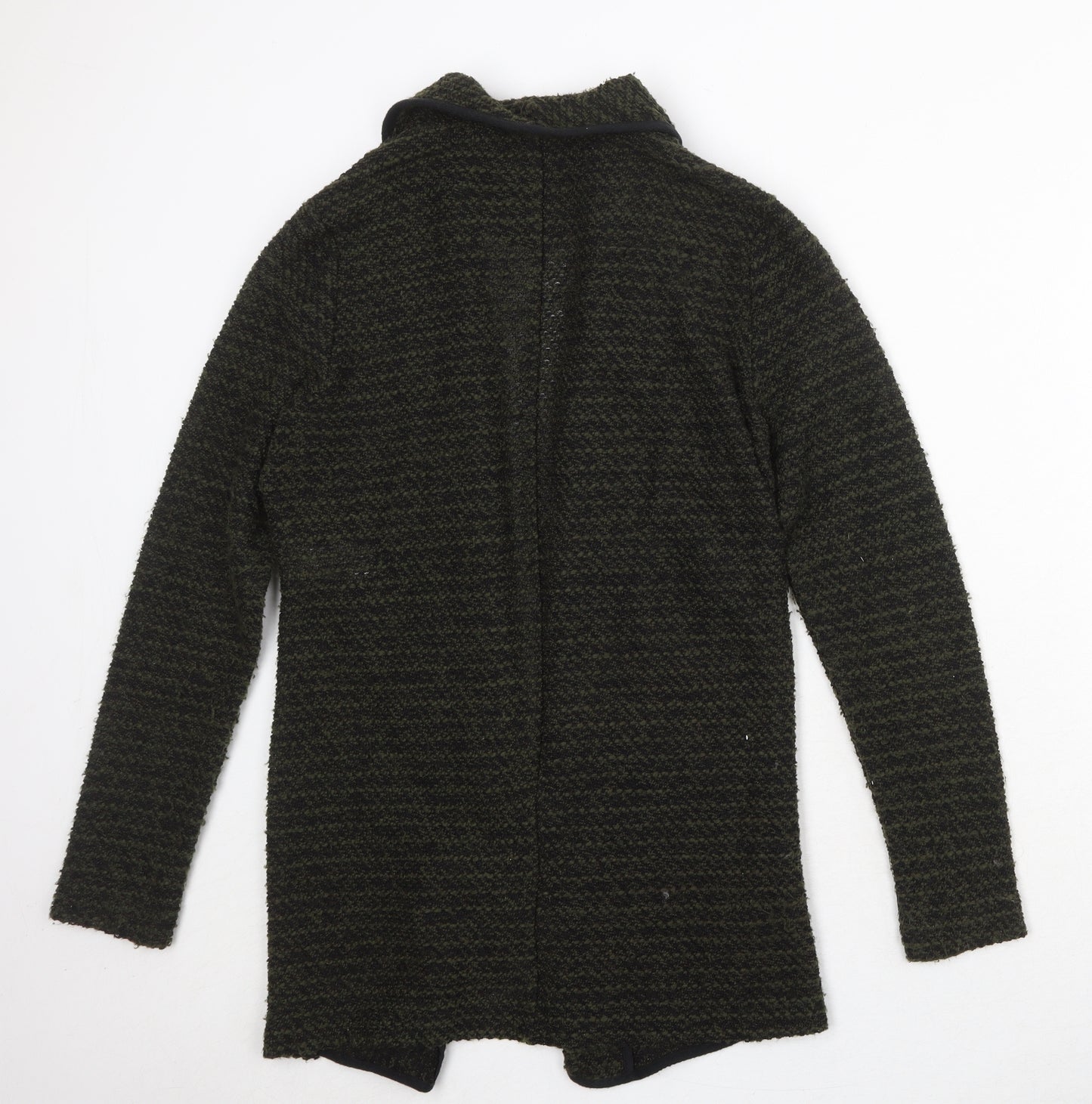 New Look Womens Green V-Neck Striped Polyester Cardigan Jumper Size 12