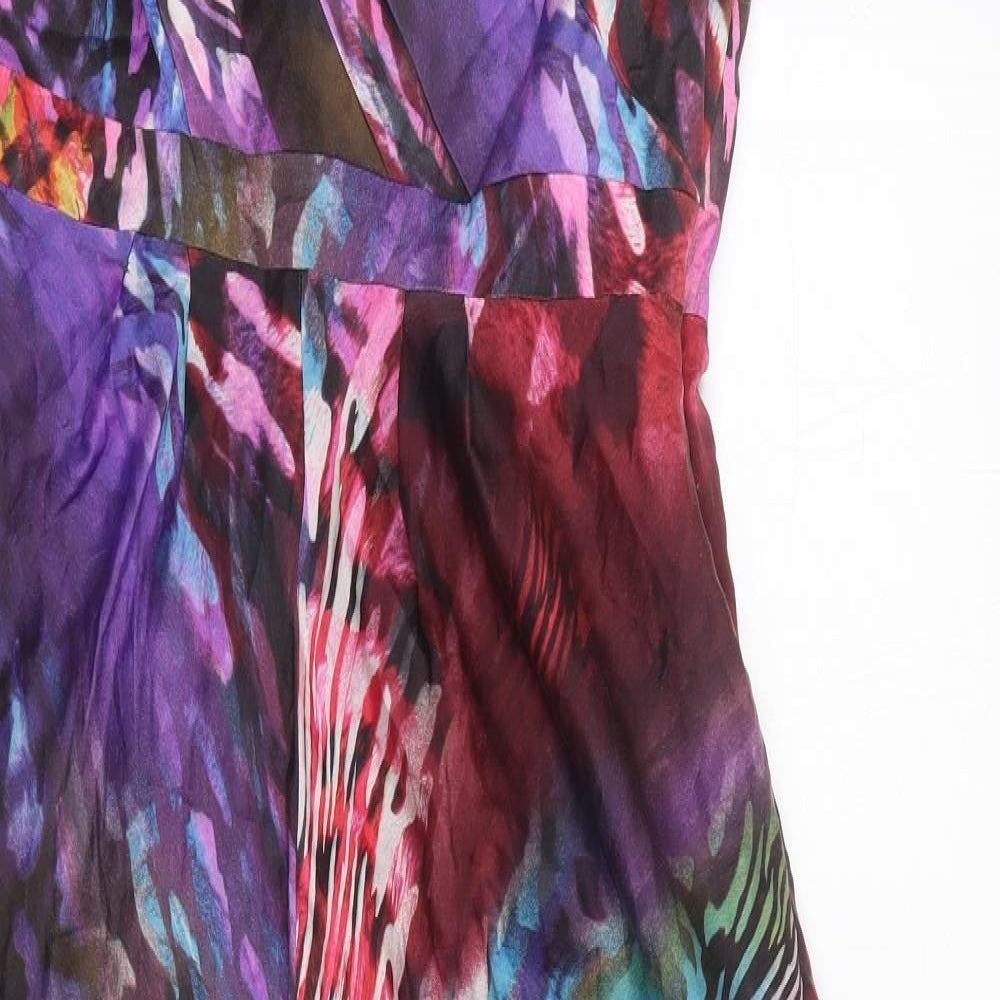 Per Una Womens Multicoloured Geometric Silk Maxi Size 12 Round Neck Pullover