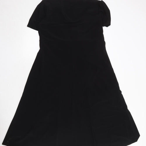 Viyella Womens Black Polyester Trapeze & Swing Size 18 V-Neck Pullover
