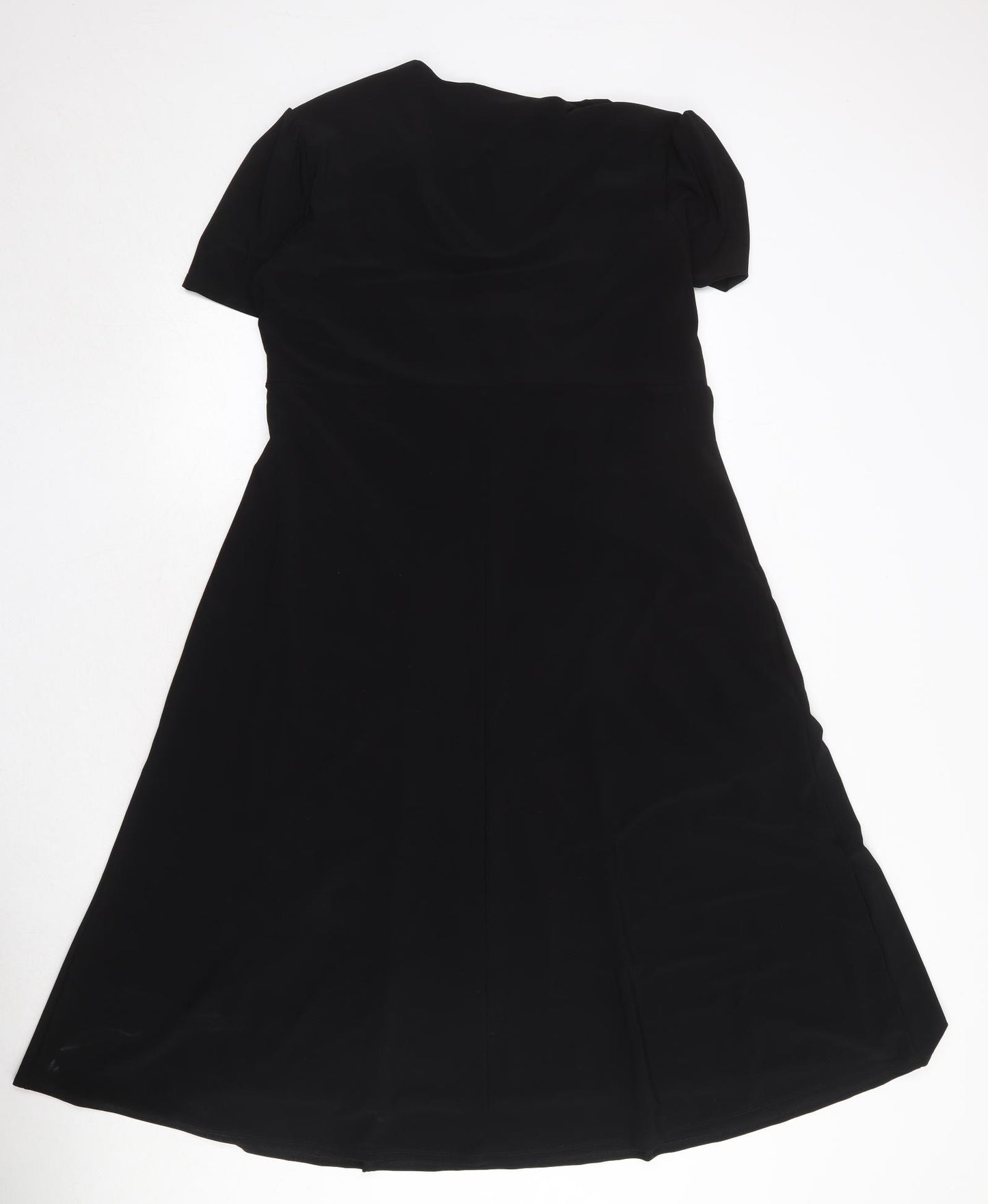 Viyella Womens Black Polyester Trapeze & Swing Size 18 V-Neck Pullover