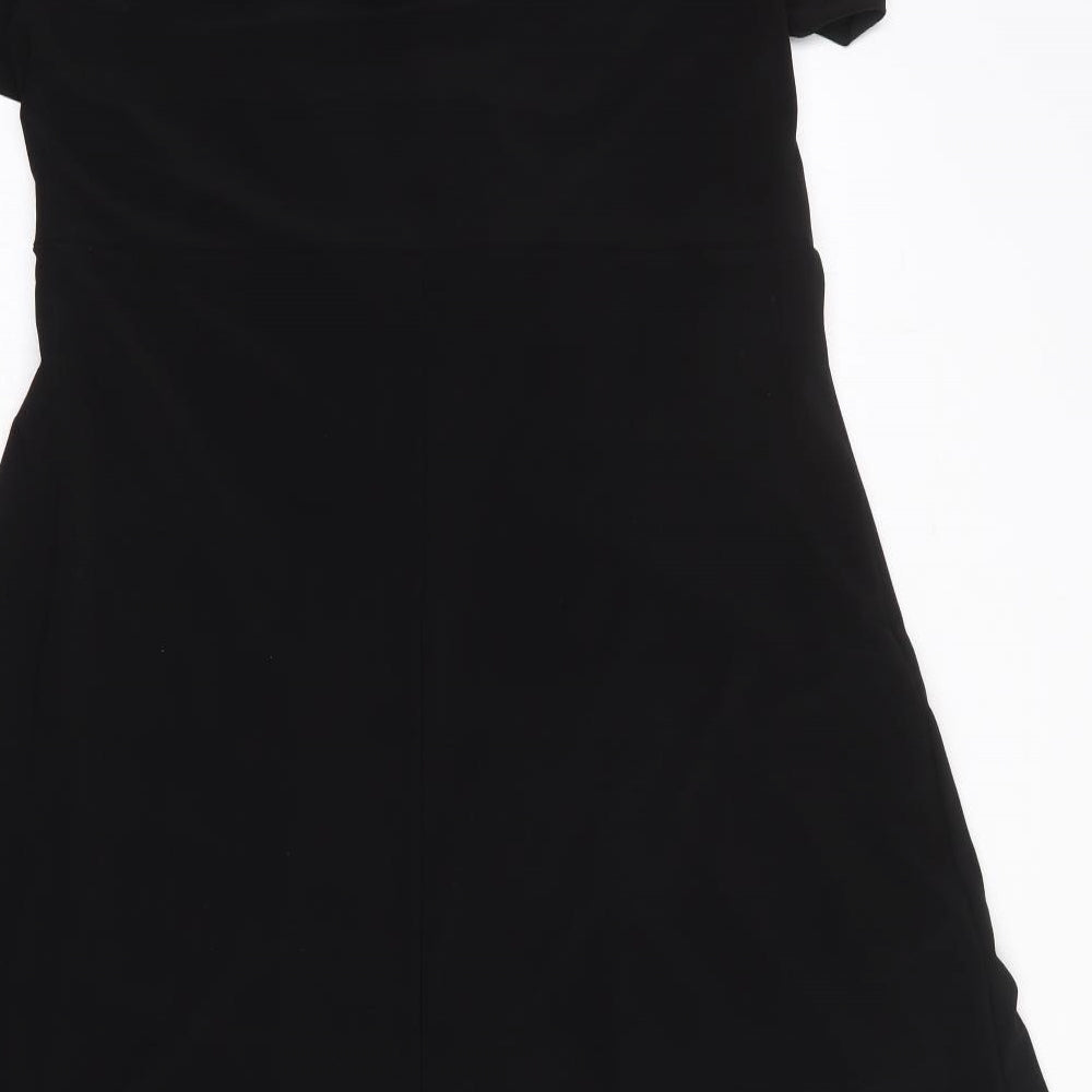 Viyella Womens Black Polyester Trapeze & Swing Size 18 V-Neck Pullover