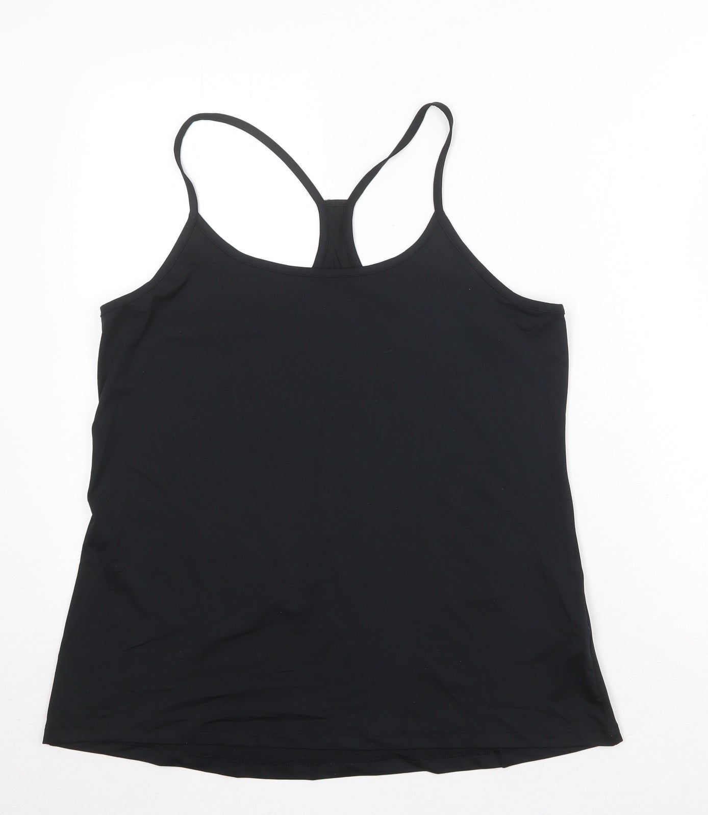 Marks and Spencer Womens Black Polyester Basic Tank Size 18 Round Neck Pullover