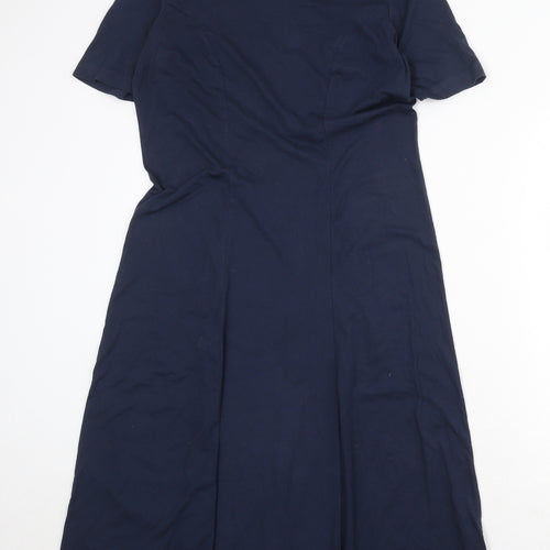 Damart Womens Blue Polyester Trapeze & Swing Size 14 Round Neck Pullover
