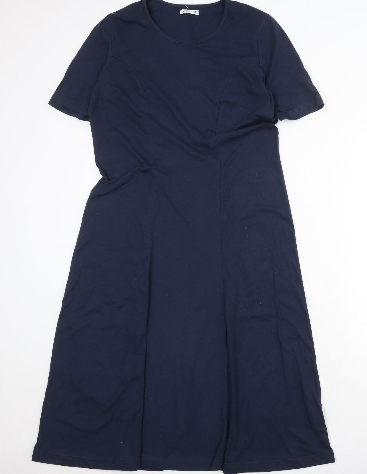 Damart Womens Blue Polyester Trapeze & Swing Size 14 Round Neck Pullover