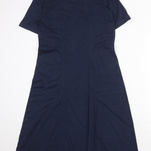 Damart Womens Blue Polyester Trapeze & Swing Size 14 Round Neck Pullover