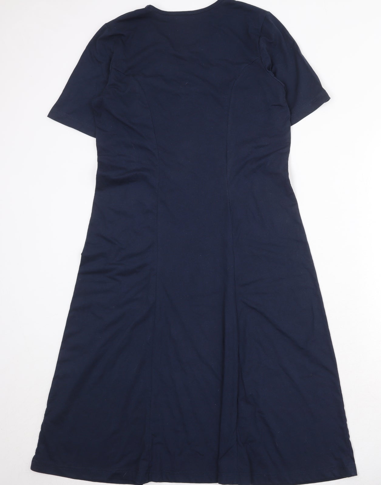 Damart Womens Blue Polyester Trapeze & Swing Size 14 Round Neck Pullover