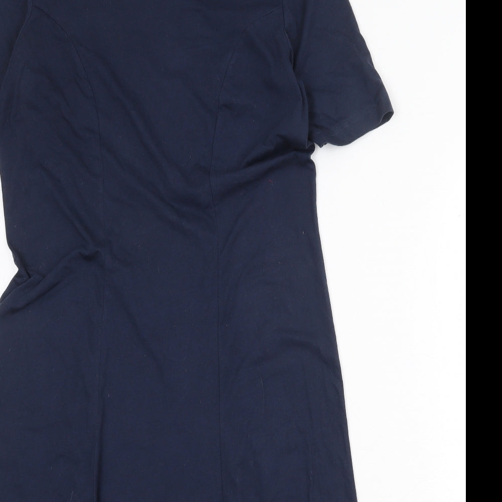 Damart Womens Blue Polyester Trapeze & Swing Size 14 Round Neck Pullover
