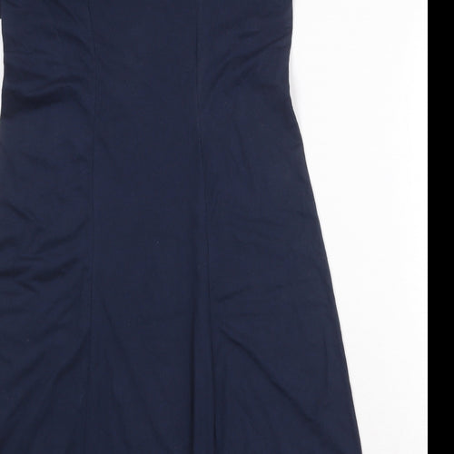 Damart Womens Blue Polyester Trapeze & Swing Size 14 Round Neck Pullover