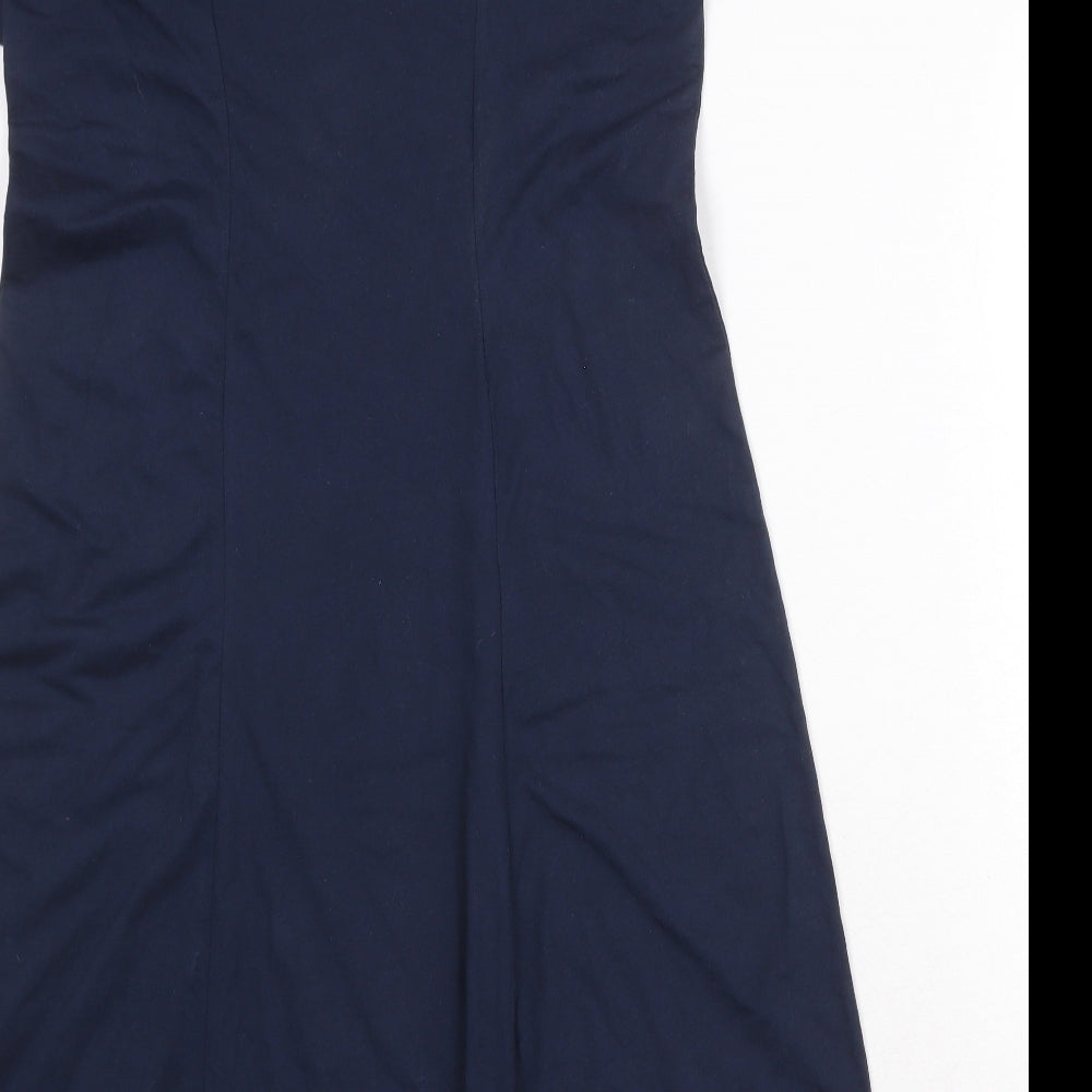 Damart Womens Blue Polyester Trapeze & Swing Size 14 Round Neck Pullover