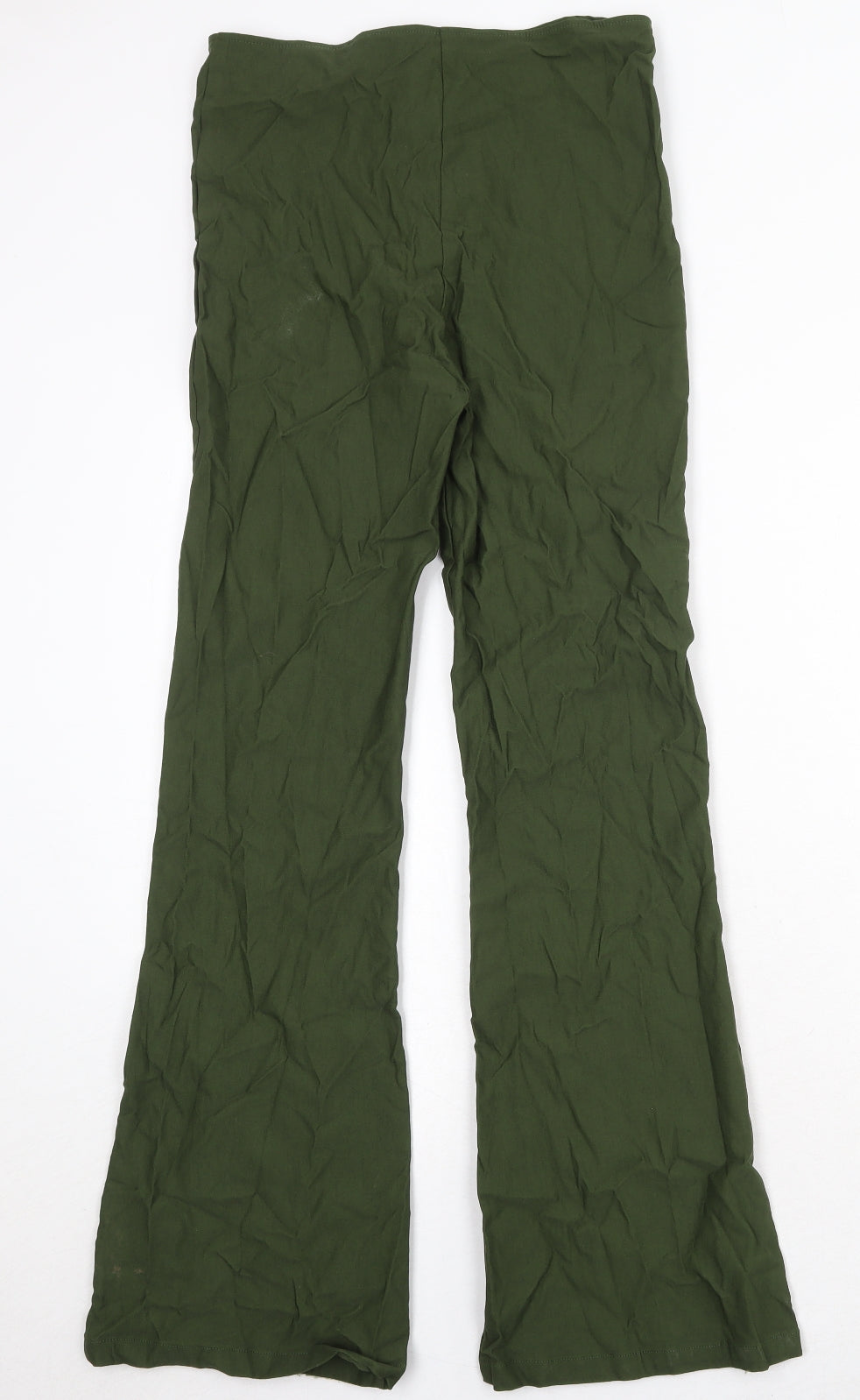 Motel Womens Green Viscose Trousers Size M Regular Zip