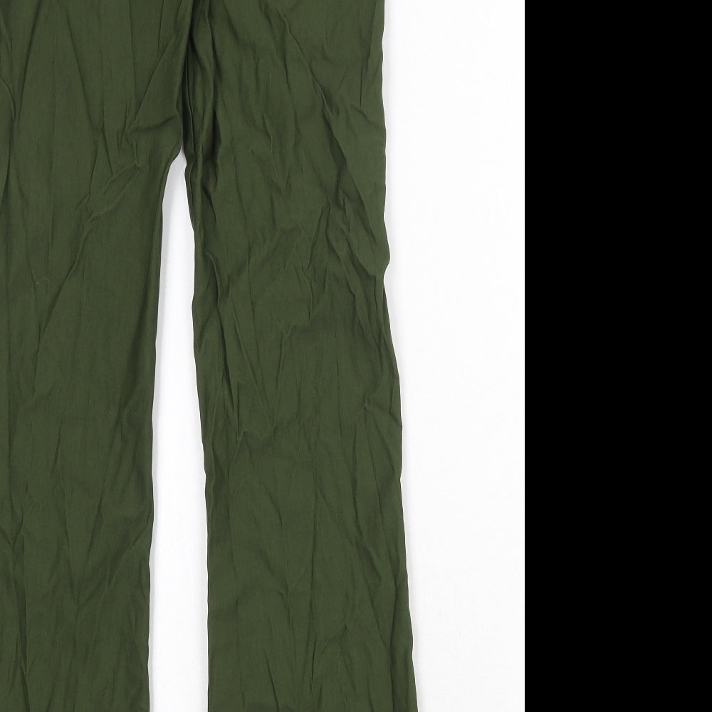 Motel Womens Green Viscose Trousers Size M Regular Zip