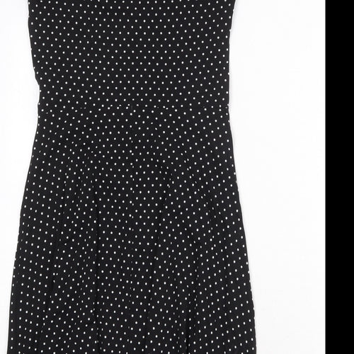 Dorothy Perkins Womens Black Polka Dot Cotton Trapeze & Swing Size 12 Sweetheart Pullover