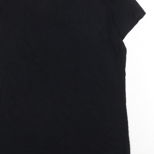 Garfield & Marks Womens Black Viscose Basic T-Shirt Size 18 Scoop Neck - Embellished