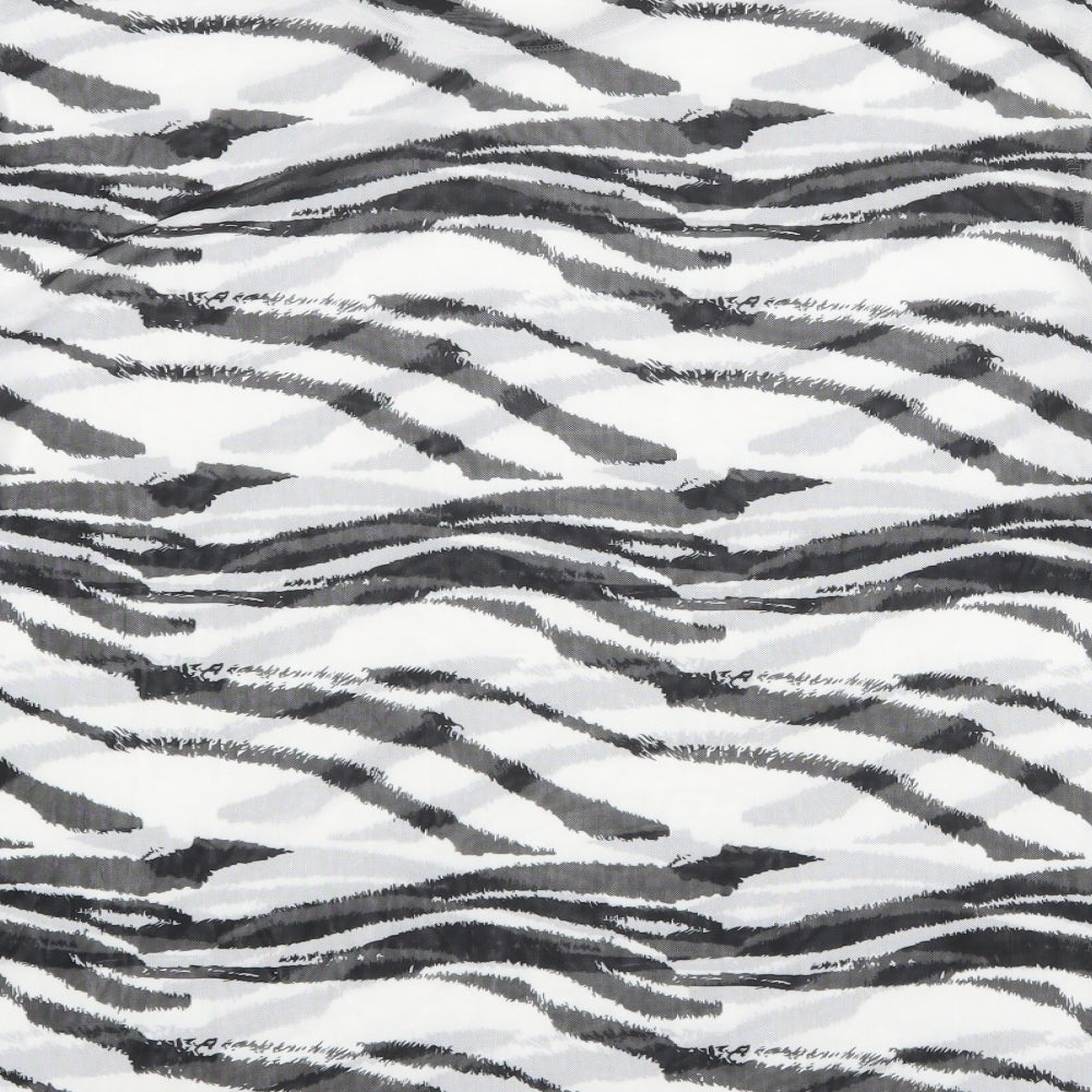 ASOS Womens White Animal Print Polyester Basic T-Shirt Size 3XL Crew Neck - Zebra Print
