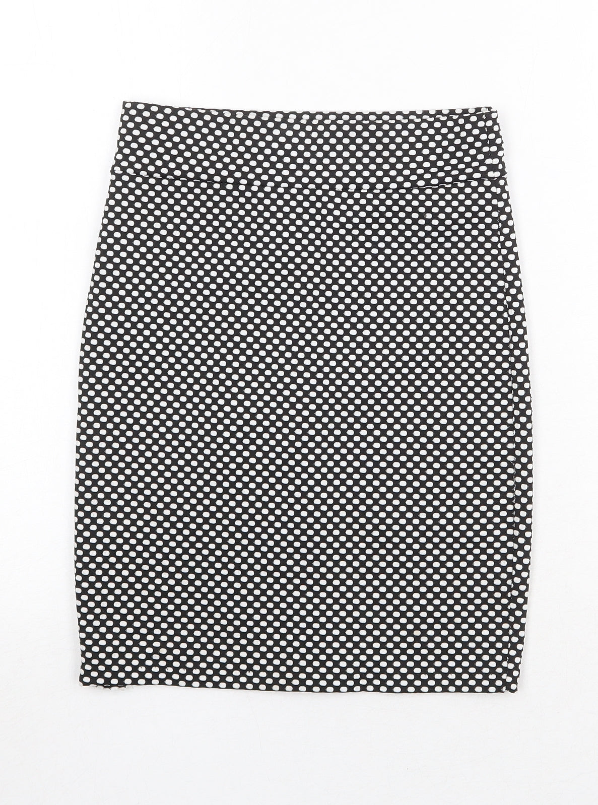 River Island Womens Black Polka Dot Polyester Bandage Skirt Size 6