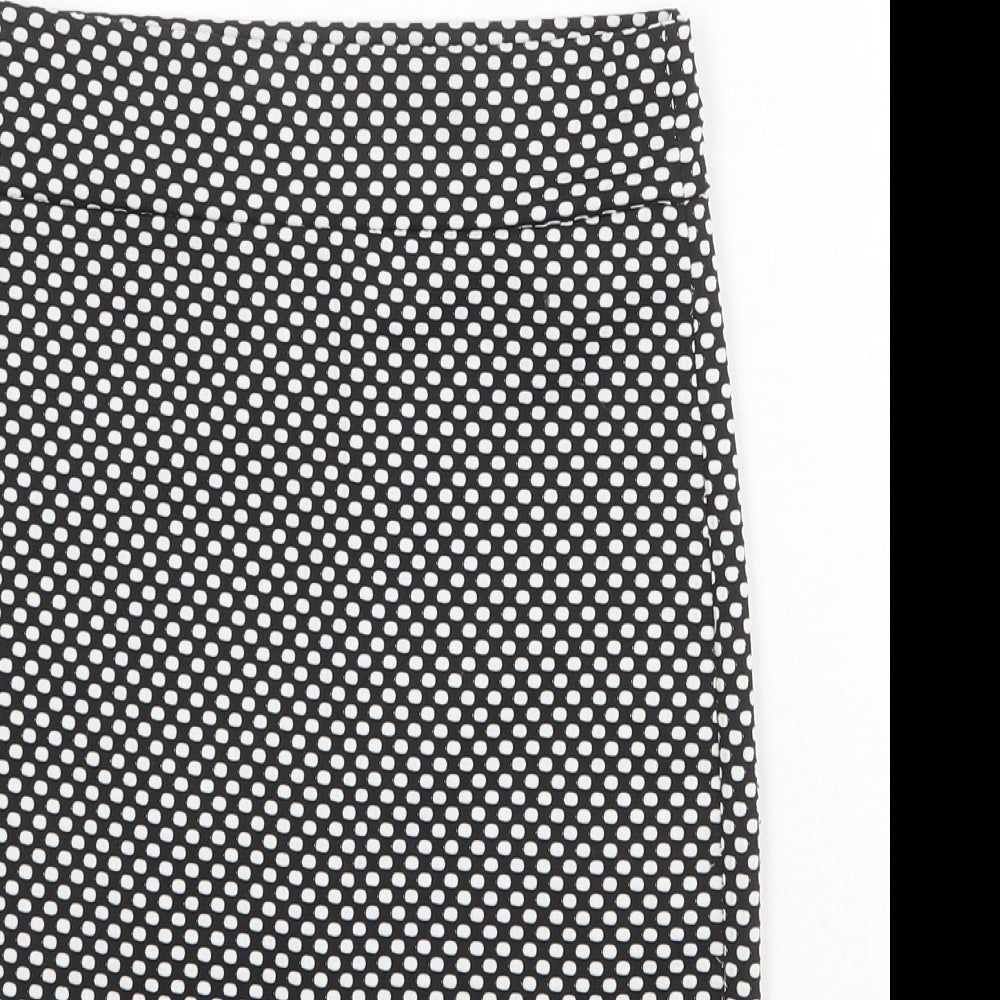 River Island Womens Black Polka Dot Polyester Bandage Skirt Size 6